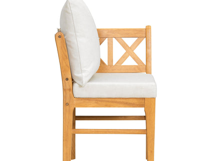 Farmhouse Modern Dining Corner Chairs (Set of 2) With Handwoven Rattan Backrests And Solid Wood Legs - Natural / White