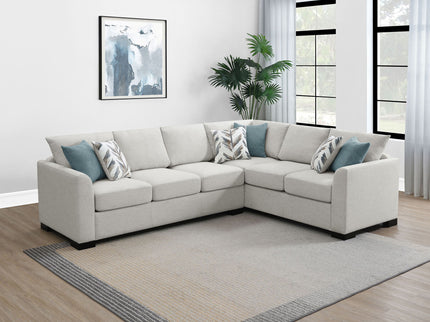 Radison - Upholstered Sectional Sofa With Hidden Sleeper - Greige