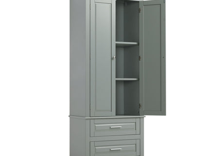 Tall Storage Cabinet With 2 Drawers For Bathroom