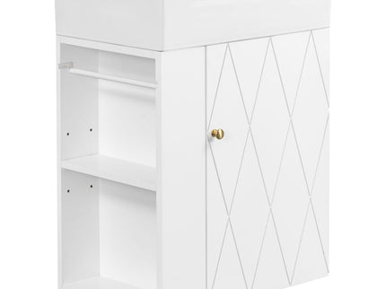Modern Bathroom Vanity With Sink, Diamond Pattern Doors