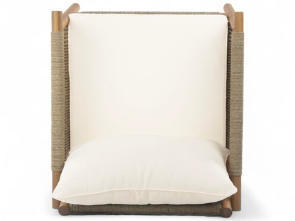 Modern Outdoor Woven Lounge Chair With Solid Frame And Cushions