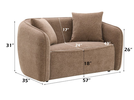 Keith - Loveseat With 2 Matching Color Toss Pillows