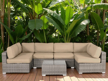 Seating Set With Cushions Handcrafted Wicker Design