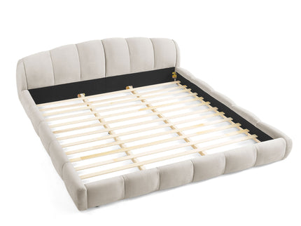 Upholstered Platform Bed Frame, Low Profile Floor Bed, No Box Spring Required