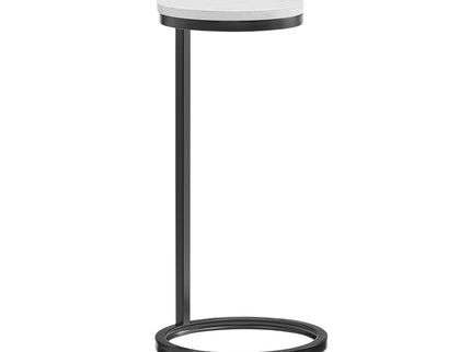 Cerro - Round Accent Table - Antique Bronze / White Marble
