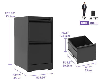 Steel Drawer Vertical File Cabinet With Lock For A4 Legal / Letter Size