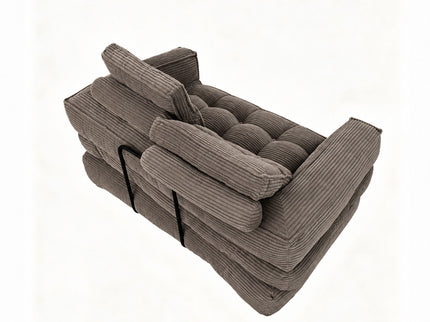 2 Seater Modular Corduroy Sofa With Chaise Lounge For Living Room
