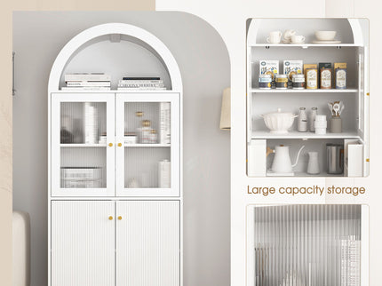 Modern Tech Inspired Dome Cabinet With LED Lighting