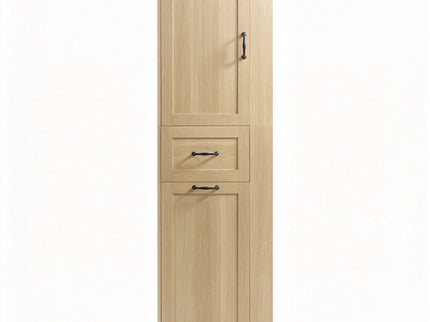 Modern Tall Storage Cabinet With Tilt-Out Compartment, Adjustable Shelves