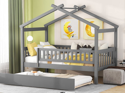 Creativity House Bed With Twin Size Trundle
