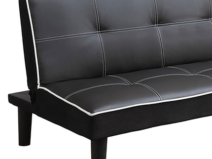 Cranston - Armless Sofa Bed With Contrast Piping - Black