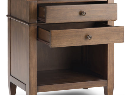 Carlton - Bedside Table - Rustic Natural Aged Brown