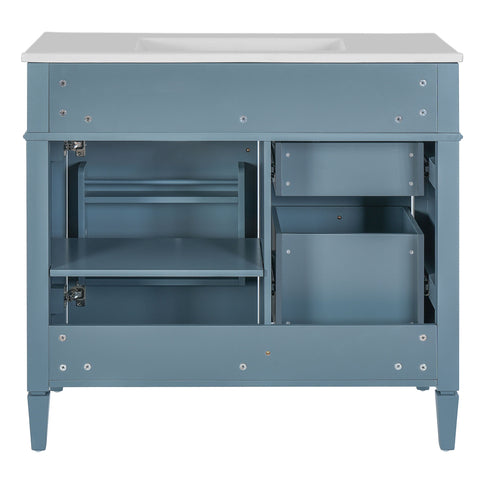 Bathroom Vanity With Top Sink, 2 Drawers And Tip Out Drawer