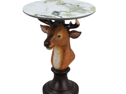 Deer Head Accent Table, Animal Statue For Living Room - Brown