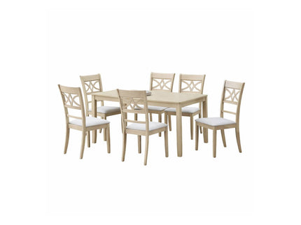 Ferris - 7 Piece Dining Set With Cross Back Chairs And Rectangular Table - Antique White