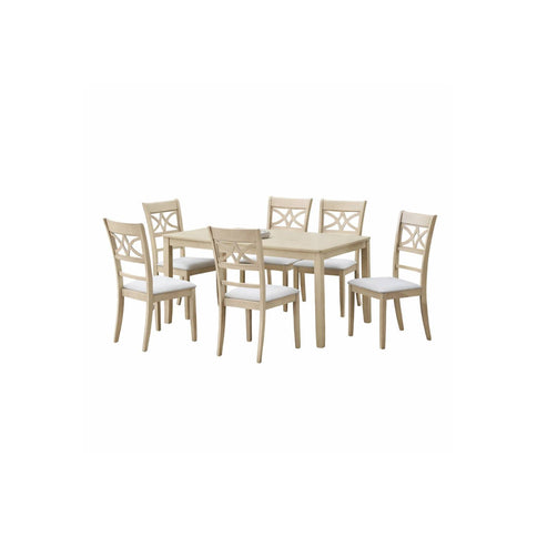 Ferris - 7 Piece Dining Set With Cross Back Chairs And Rectangular Table - Antique White