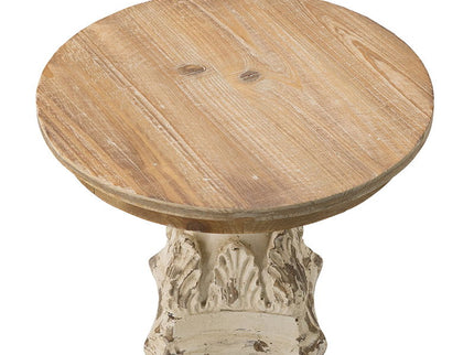 Cake Stand, Wood Cake Plate With Magnesium Base - Cream / Brown
