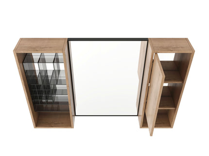 41.3" Wall Mounted Cabinet With Storage, Medicine Cabinet With Door And Adjustable Shelves - Imitative Oak