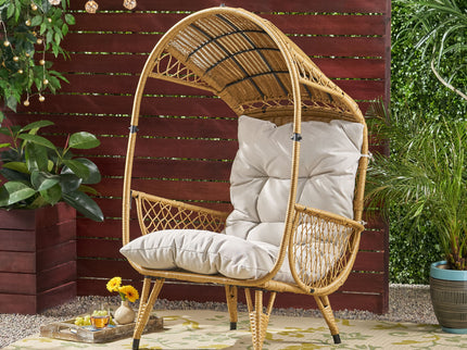 Outdoor Wicker Standing Basket Chair With Cushion