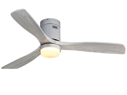 52" Ceiling Fan With LED Light, Reversible DC Motor, Remote Control - Silver