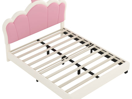 Upholstered Princess Platform Bed With Crown Headboard