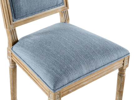 French Country Style Dining Chair With Upholstered Seating And Fluted Legs