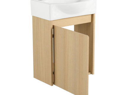 Modern Bathroom Vanity With Ceramic Basin, Wall Mounted Floating Sink Combo, Storage Cabinet