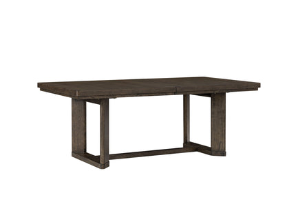 Trestle Dining Table With Leaf - Dark Oak