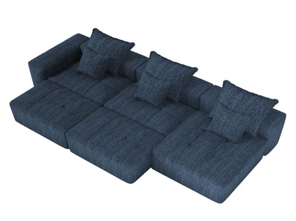 Modern Oversized Diy Combination Modular Sectional Sofa & Pillows