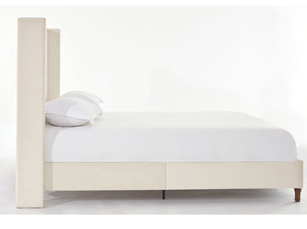 Peyton - Upholstered Bed With 54" High Headboard, Traditional Hand Buttoned Tufting