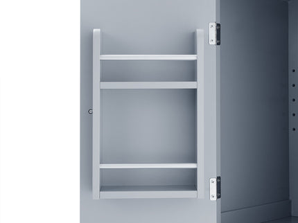 Elegant Bathroom Floor Storage Cabinet With 4 Doors, Adjustable Shelves