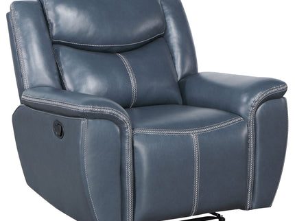 Brier - Upholstered Padded Arm Recliner Chair With Manual Recline And Pillowtop Arms - Blue