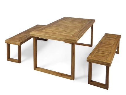 Outdoor Dining Set - Sandblast Natural Finish
