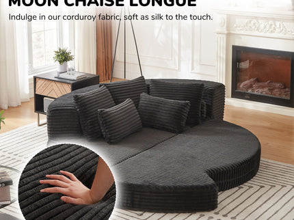 Semi Circular 2 In 1 Sofa Bed With Neck Pillow And Throw Pillows