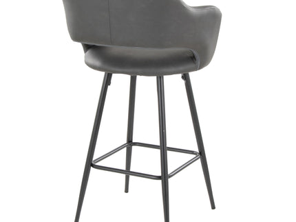 Margarite - Contemporary Fixed Height Counter Stool With Square Footrest (Set of 2)