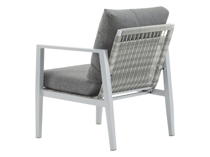 Modern Lounge Chair With Rope Accents And Cushions