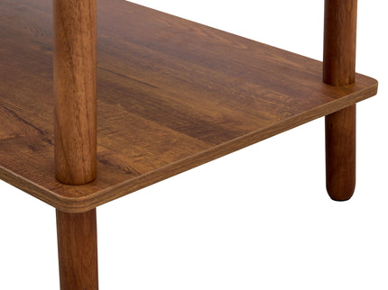 Modern 2 Tier Coffee Table With Open Storage Shelf For Living Room