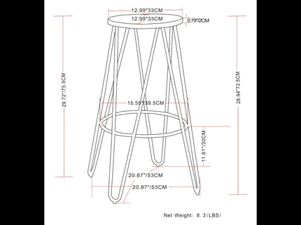 Simeon - Multifunctional Metal Stool With Wood Seat