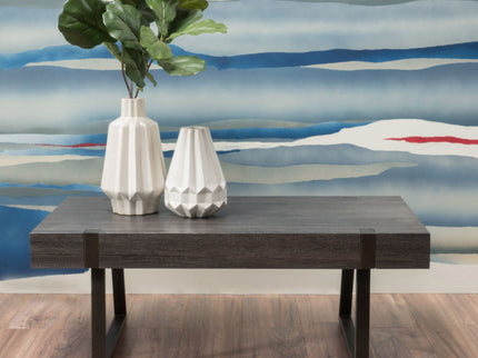 Abitha - Coffee Table With Industrial Powder Coated Metal Legs