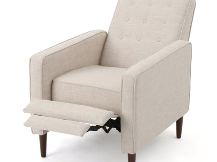 Mid-Century Modern Recliner With Button Tufted Waffle Stitch
