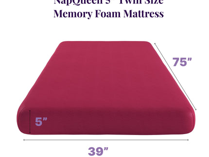 5" Memory Foam Mattress With Responsive Support And Breathable Cover
