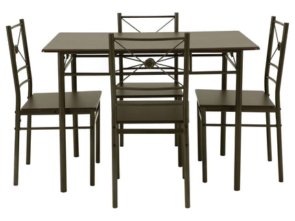 5 Piece Rectangle Dining Set With Tubing Base