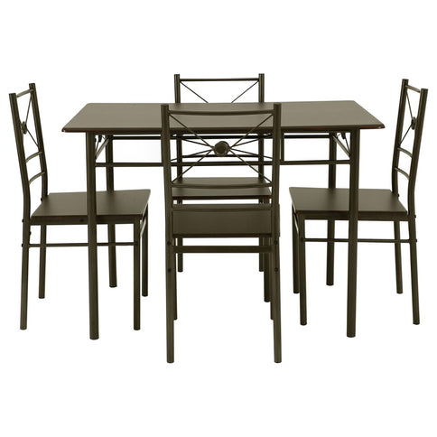 5 Piece Rectangle Dining Set With Tubing Base