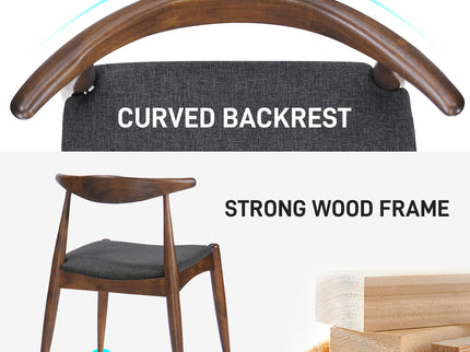 Dining Chairs With Ergonomic Backrest & Comfort Cushions (Set of 2)