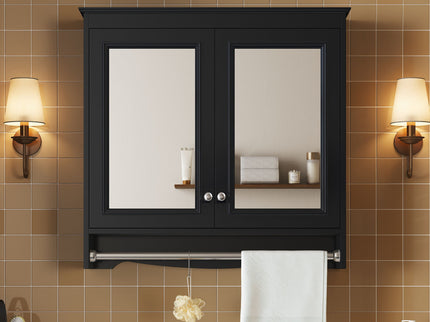 Modern Wall-Mounted Mirror Cabinet With Adjustable Shelves, Soft-Close Doors, High-Definition Mirror