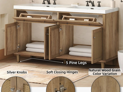 Bathroom Vanity With Double Sink, Large Storage Space