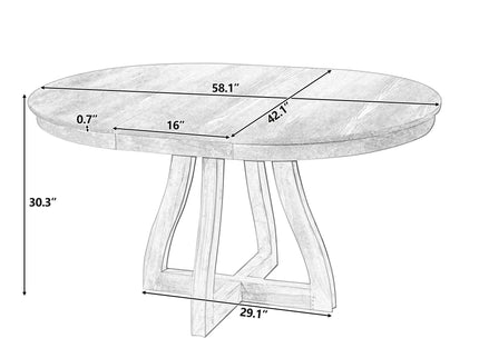 Round Extendable Dining Tabl, Middle Leaf, Curved Legs