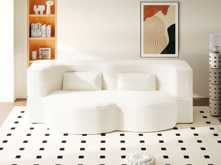 Floor Sofa With 2 Pillows, Convertible Twin Size Mattress For Living Room