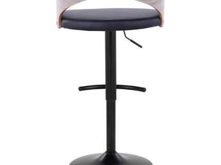Grotto - Contemporary Adjustable Barstool With Swivel With Rounded T Footrest Elegant Design (Set of 2)