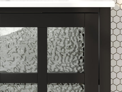 Bathroom Vanity With Ceramic Sink, Adjustable & Open Shelf